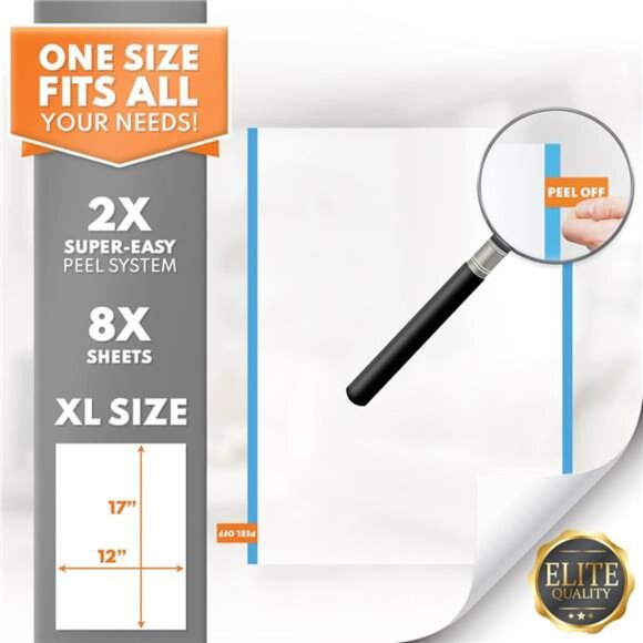 Cat Scratch Couch Protector - 8XL Sheets, Clear (Almost Invisible),Extra Durable - Picture 5 of 7